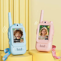 Kids Video Walkie Talkies Toys 2 Pack Long Range Communication with Camera Ideal Colorful Audio for Outdoor Indoor Play Holiday
