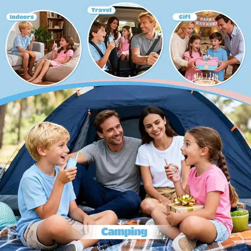 Kids Video Walkie Talkies Toys 2 Pack Long Range Communication with Camera Ideal Colorful Audio for Outdoor Indoor Play Holiday